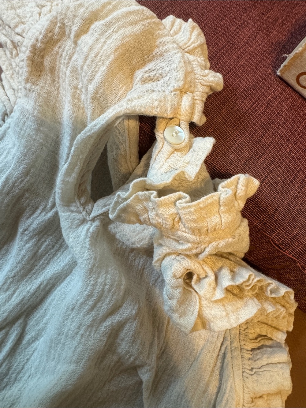 Cream Ruffle Sleeve Top - Picture 4 of 4